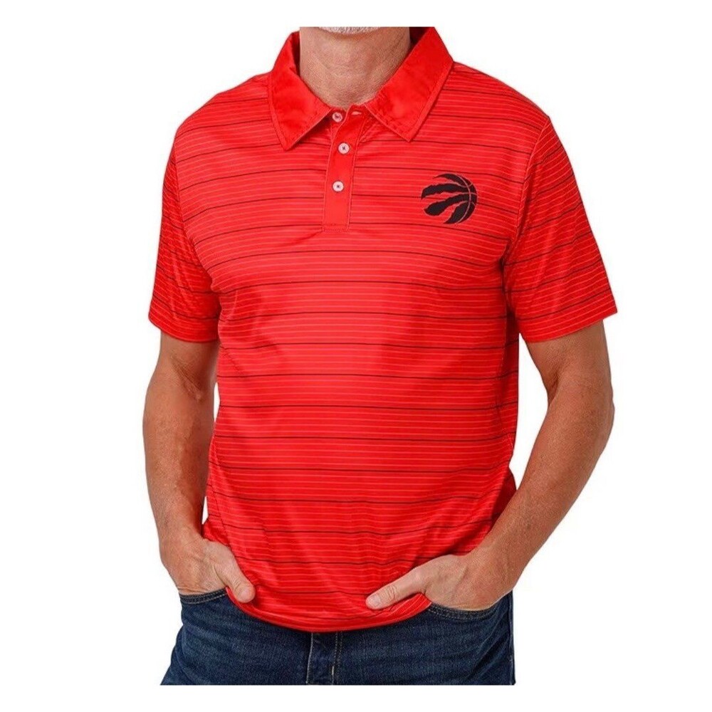 FOCO NBA Toronto Raptors Polo Shirt Size L Red/Black New With Tags